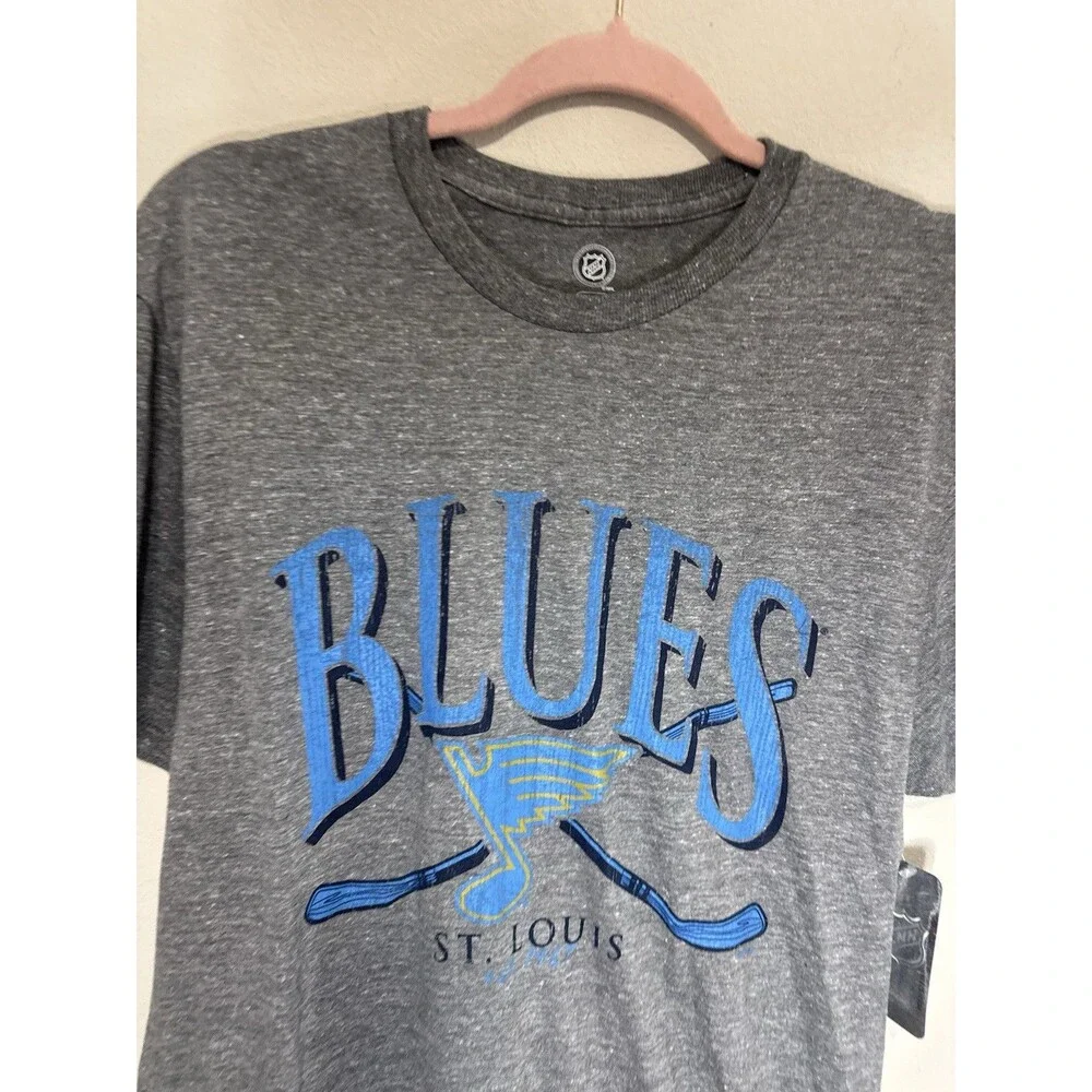 St. Louis Blues NHL Shirt Gray/Blue Size M Officially Licensed
